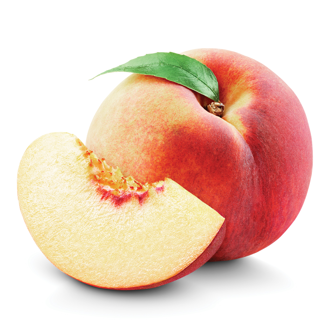 White peach with slice